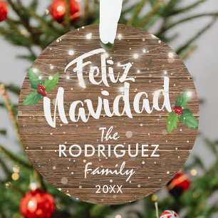Spaanse familiefoto Feliz Navidad Ornament