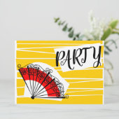 Spaanse Fan Party uitnodiging horizontaal (Staand voorkant)