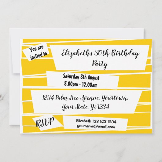 Spaanse Fan Party uitnodiging horizontaal (Achterkant)