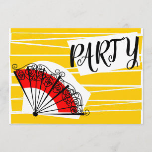 Spaanse Fan Party uitnodiging horizontaal