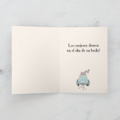 Spaanse Felicidades Trouwdag Blauwe Retro Auto Kaart (Binnen)