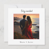 Spaanse Feliz Navidad Elegante Calligrafie Foto Feestdagenkaart (Voorkant)