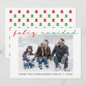 Spaanse Feliz Navidad Minimale foto Feestdagenkaart (Voorkant / Achterkant)