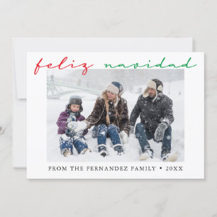 Spaanse Feliz Navidad Minimale foto Feestdagenkaart