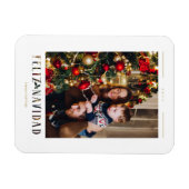 Spaanse Feliz Navidad Modern Calligrafie Foto Magneet (Horizontaal)