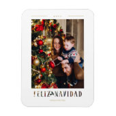 Spaanse Feliz Navidad Modern Calligrafie Foto Magneet (Verticaal)