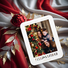 Spaanse Feliz Navidad Modern Calligrafie Foto Magneet