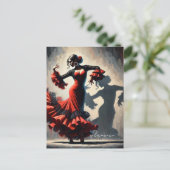 Spaanse Flamenco Dancer Briefkaart (Staand voorkant)