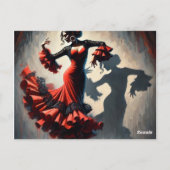 Spaanse Flamenco Dancer Briefkaart (Achterkant)