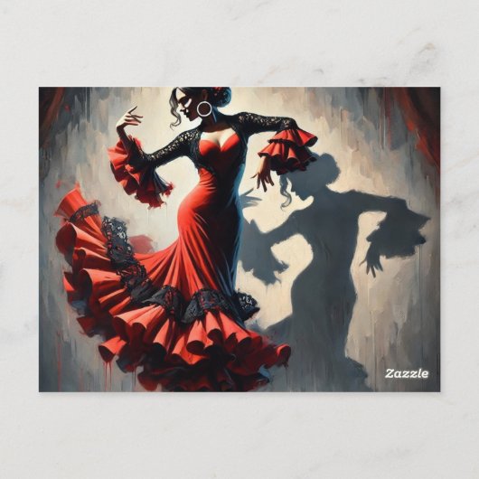 Spaanse Flamenco Dancer Briefkaart (Achterkant)