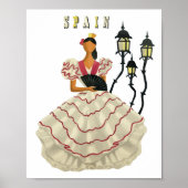 Spaanse Flamenco Dancer Spanje Revel Art Poster (Voorkant)