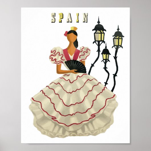 Spaanse Flamenco Dancer Spanje Revel Art Poster (Voorkant)