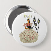 Spaanse Flamenco Dancer Spanje Revel Art Ronde Button 4,0 Cm (Voorkant /achterkant)