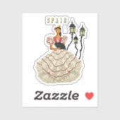 Spaanse Flamenco Dancer Spanje Revel Art Sticker (Vel)