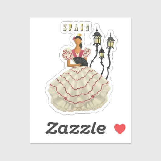 Spaanse Flamenco Dancer Spanje Revel Art Sticker (Vel)