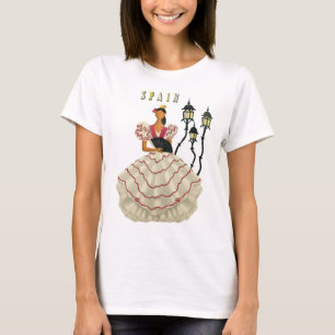 Spaanse Flamenco Dancer Spanje Revel Art T-shirt