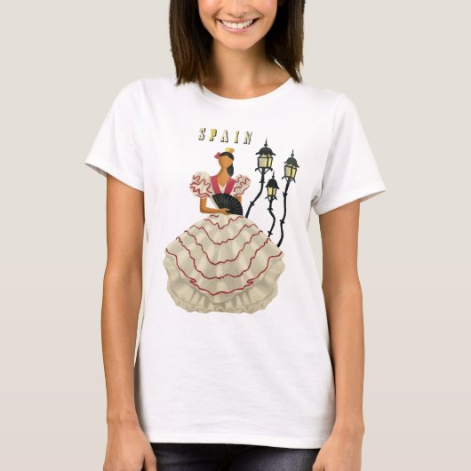 Spaanse Flamenco Dancer Spanje Revel Art T-shirt (Voorkant)