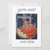 Spaanse Flamenco Dancer U wordt uitgenodigd Kaart (Voorkant)