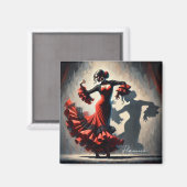 Spaanse Flamenco Danser Magneet (Voorkant / Achterkant)