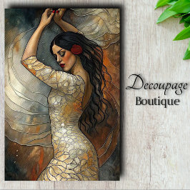 Spaanse Flamingo Dancer Decoupage Tissuepapier