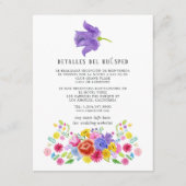 Spaanse Floral Fiesta Guest Details Enclosure Kaar Informatiekaartje (Voorkant)