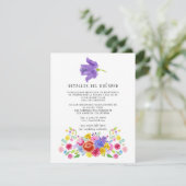 Spaanse Floral Fiesta Guest Details Enclosure Kaar Informatiekaartje (Staand voorkant)