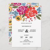 SPAANSE FLORALEN WEDINGINVITATIES (Voorkant / Achterkant)