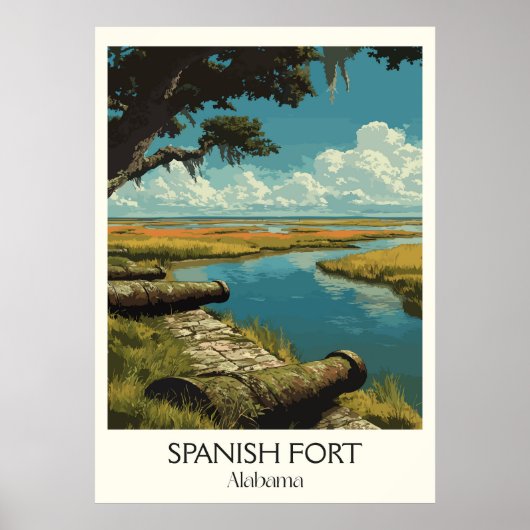 Spaanse Fort Alabama Wetlands Poster (Voorkant)