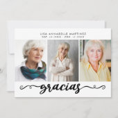 Spaanse foto Collage Gracias Funeral Bedankkaart (Voorkant)