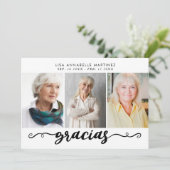 Spaanse foto Collage Gracias Funeral Bedankkaart (Staand voorkant)