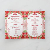Spaanse foto Rode Glitter Bloemen Quinceanera Programma (Binnen)