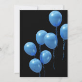 Spaanse Fun Blue Balloons Black 65e verjaardag Kaart (Achterkant)