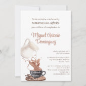 Spaanse Fun Coffee Splash 45e Verjaardagsfeest Kaart (Voorkant)