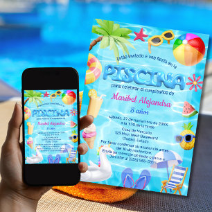 Spaanse Fun Pool Feestje Verjaardag voor Meisjes Kaart