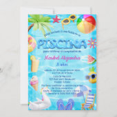 Spaanse Fun Pool Party Verjaardag voor meisjes Kaart (Voorkant)