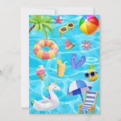 Spaanse Fun Pool Party Verjaardag voor meisjes Kaart (Achterkant)