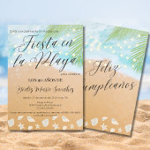 Spaanse Fun Sandy Beach Lights 90ste Verjaardagsfe Kaart