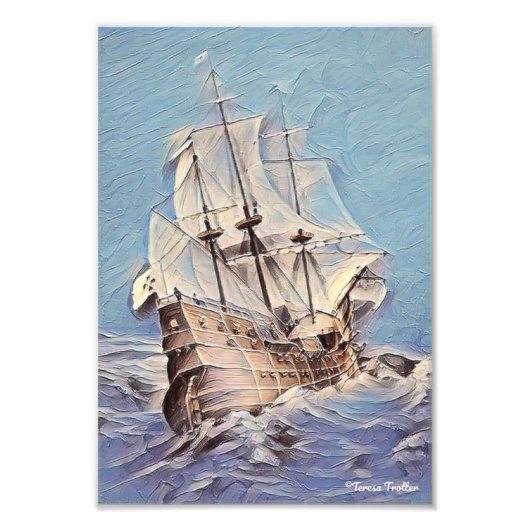 Spaanse galjoen mellow chromatisch foto afdruk (Voorkant)