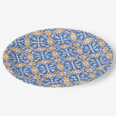 Spaanse Gele Blue Tile - mediterrane bruiloft Papieren Bordje (Gekanteld)