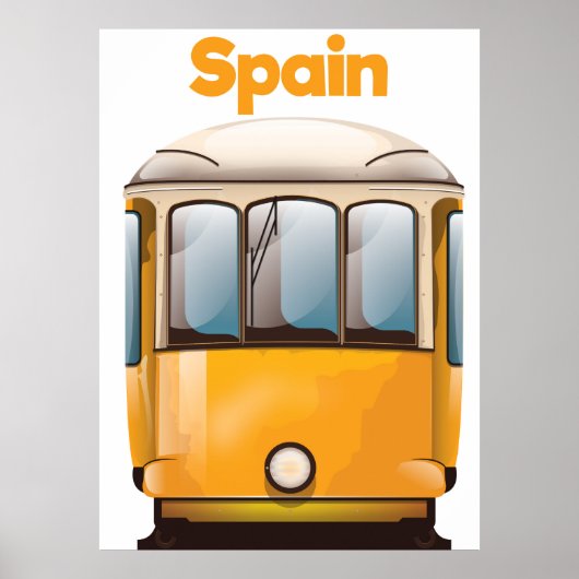 Spaanse gele tram reisposter poster (Voorkant)