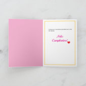 Spaanse Gelukkige Quinceañera: Roze Kaart (Binnen)
