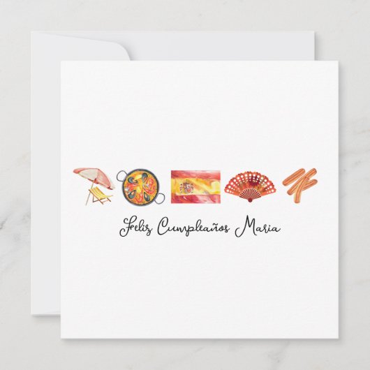 Spaanse Gelukkige Verjaardag, Feliz Cumpleaños Spa Kaart (Voorkant)