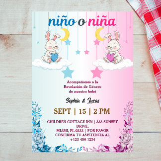 Spaanse genderonthulling Nino o Nina Kaart