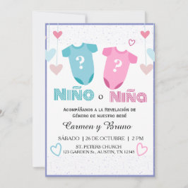 Spaanse genderonthulling Nodig Revelacion de Gener Kaart