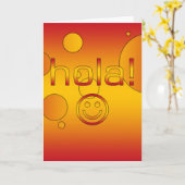 Spaanse Giften: Gezicht hallo/Hola Kaart (Gele Bloem)