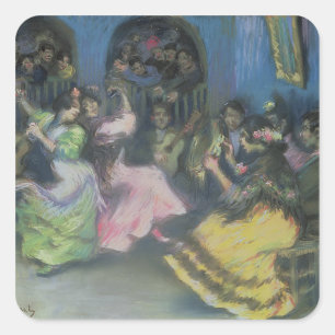 Spaanse gipspdansers, 1898 vierkante sticker