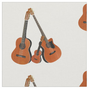 Spaanse gitaar, akoestische bas en ukelele stof
