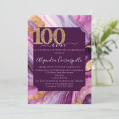 Spaanse Gorgeous Agate 100e verjaardagsfeest Kaart (Staand voorkant)