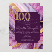 Spaanse Gorgeous Agate 100e verjaardagsfeest Kaart (Voorkant / Achterkant)