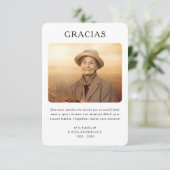 Spaanse Gracias begrafenis foto Bedankkaart (Staand voorkant)